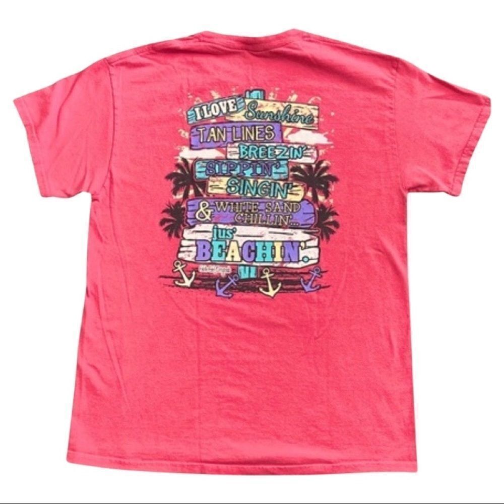 Girlie Girl Originals Tropical “Just Beachin” T-Shirt • Size Medium